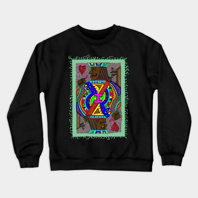 Jack of Hearts - Multi-colored Crewneck Sweatshirt by NightserFineArts